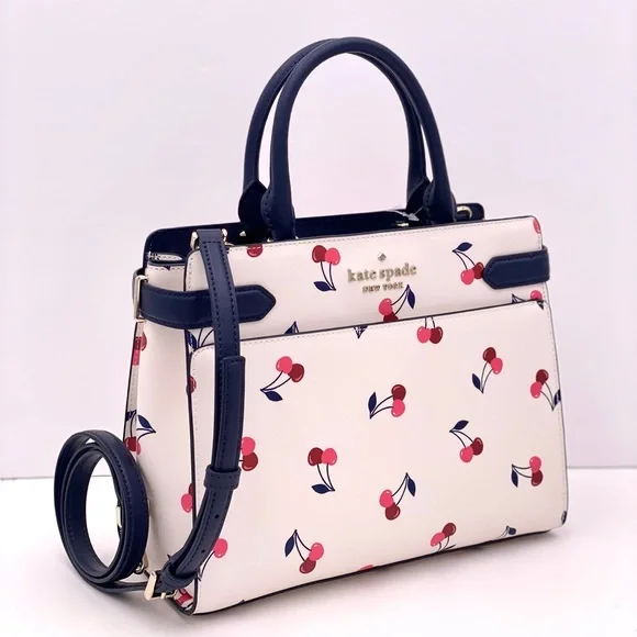 Kate Spade Staci Medium Satchel Dancing Cherries Crossbody - Picture 13 of 14